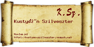 Kustyán Szilveszter névjegykártya